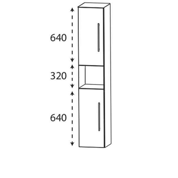 Puris Fine line Hochschrank mit offenem Fach, 40 cm