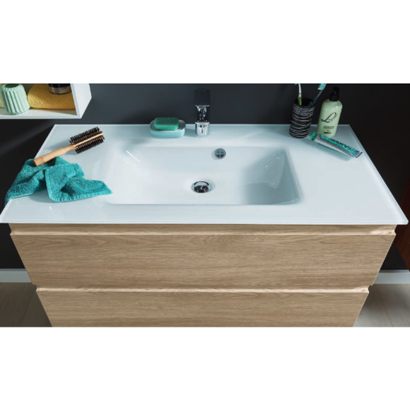 Puris Ace Badmöbel-Set mit Glas-Waschtisch, 121 cm