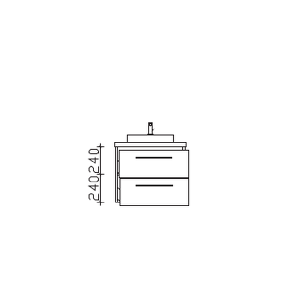 Pelipal Serie 9025 Waschtischunterschrank mit 2 Auszügen inkl. Waschtischplatte, 84 cm