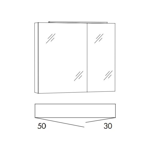 Marlin 3350idea Spiegelschrank, Anschlag links, 80 cm