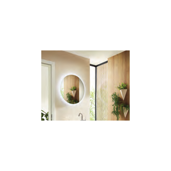 Pelipal Universelle Flächenspiegel Funktionsspiegel rund mit umlaufendem LED-Effektlicht,  Touch-Schalter in der Spiegelfläche, 70 cm