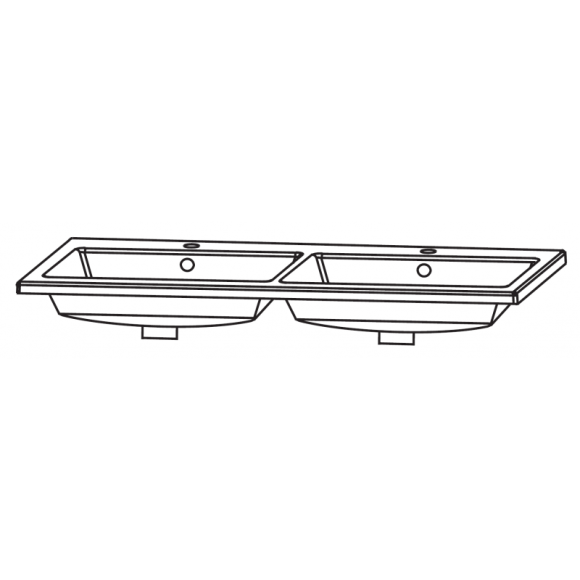 Puris Cool line Keramik Doppelwaschtisch, 120 cm