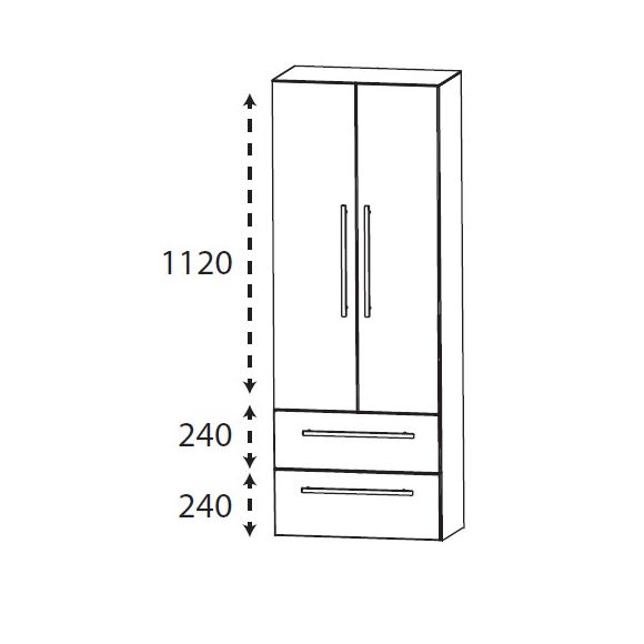 Puris Kera Plan Hochschrank, Tiefe Maßvariabel, 60 cm