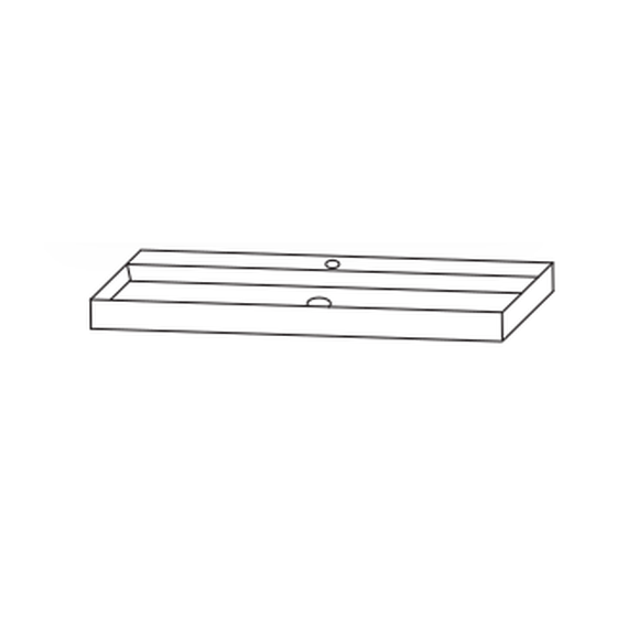 Puris 4landa Keramik-Aufsatzwaschtisch Till, weiß, 100 cm,  Höhe 8 cm