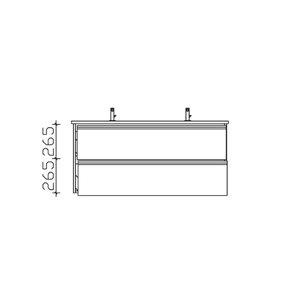 Pelipal Serie 6040 Doppelwaschtischunterschrank, 118 cm