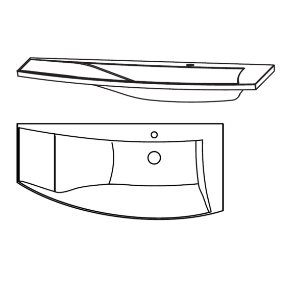 Puris Crescendo Glaswaschtisch, Farbton Optiwhite matt, 120 cm