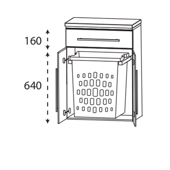 Puris Cool line Highboard mit Wäscheauszug, 60 cm