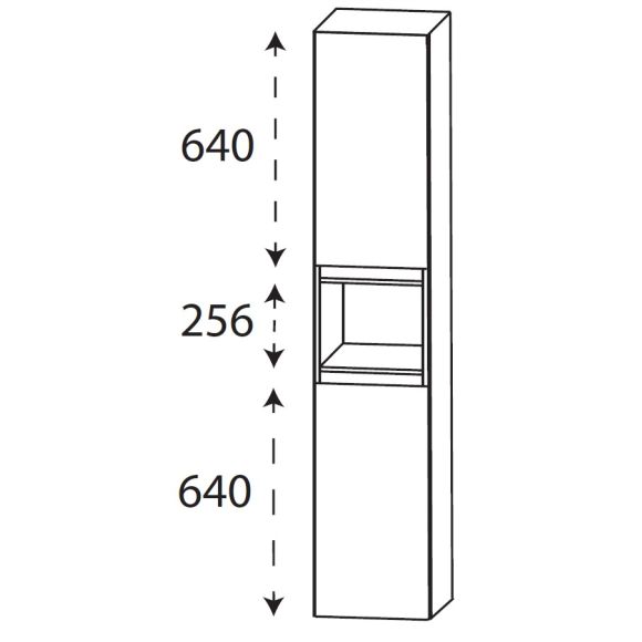 Puris Kera Plan Hochschrank, Grifflos, 30 cm