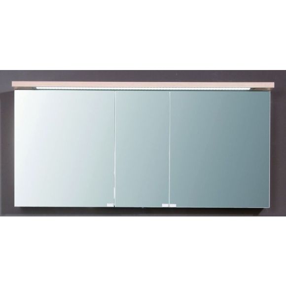 Puris Star Line Spiegelschrank mit LED-Streifen im Kranz, Doppelwaschtisch, 120 cm