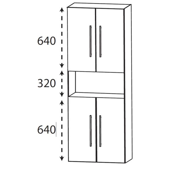 Puris Kera Plan Hochschrank, Tiefe Maßvariabel, 60 cm