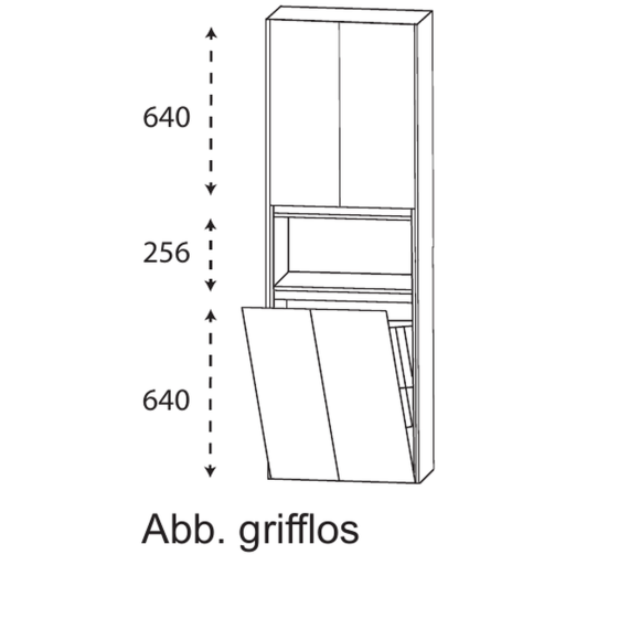 Puris Unique Hochschrank mit Wäschekippe, 62 cm