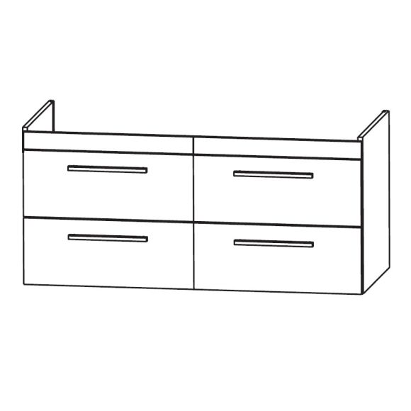 Puris Kera Plan Doppel-Waschtischunterschrank für ME by Starck, 127 cm