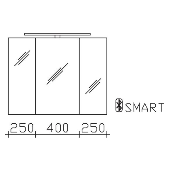 Pelipal PCON Spiegelschrank, 3 Drehtüren, 90 cm