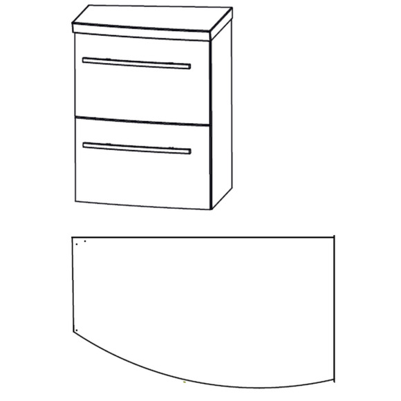 Puris Crescendo Unterschrank, 2 Auszüge mit Evermite-Ablageplatte, 40 cm