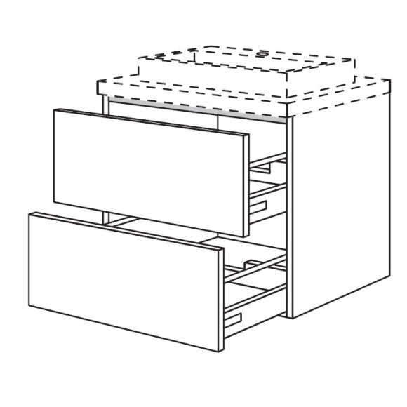 Nobilia LINE-N Badezimmer.Waschtischschrank, 120 cm