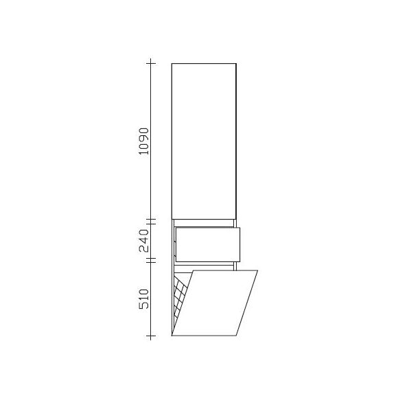 Pelipal PCON Hochschrank - Grifflos, 45 cm mit Wäschekippe