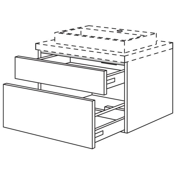 Nobilia LINE-N Badezimmer-Waschtischschrank, 60 cm