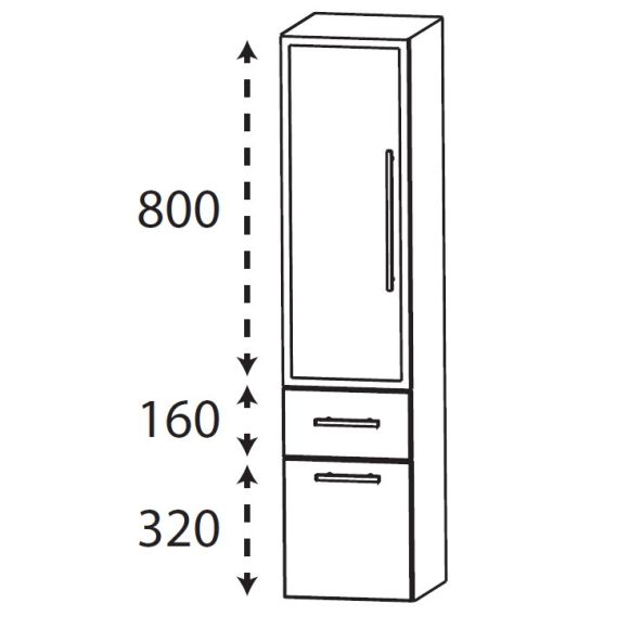 Puris Kera Plan Mittelschrank, 30 cm