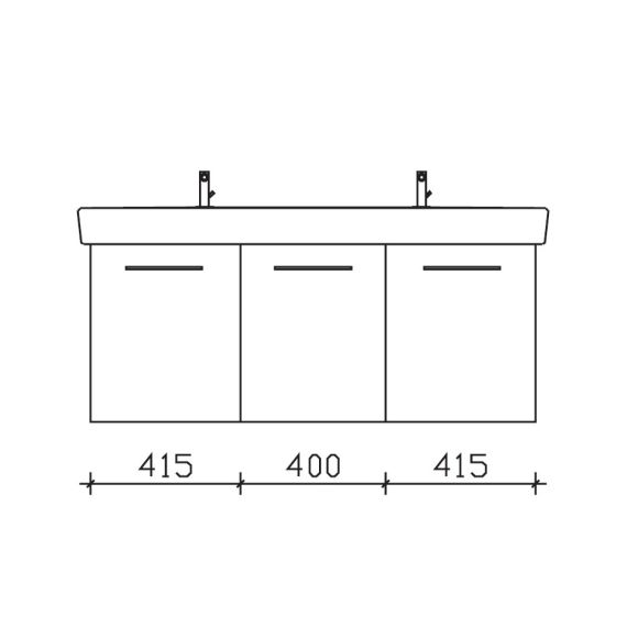 Pelipal Serie 9005 Geberit Renova Plan-SET, 130 cm