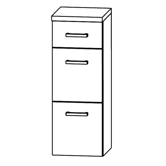 Puris Beimöbel Highboard mit zwei Auszügen und einem Schubkasten, 30 cm