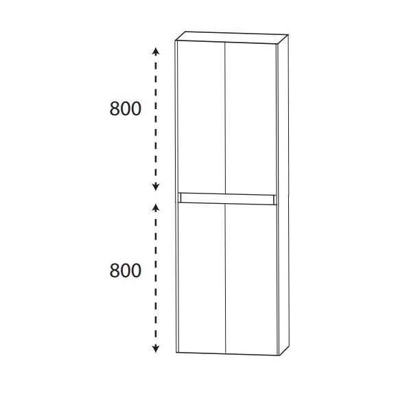 Puris Unique Hochschrank mit vier Drehtüren, 60 cm