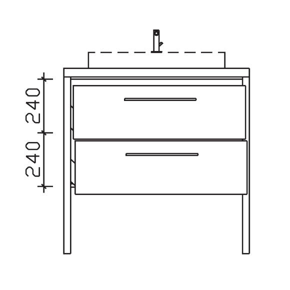 Pelipal Serie 9025 Waschtischunterschrank mit Auszügen, 83 cm