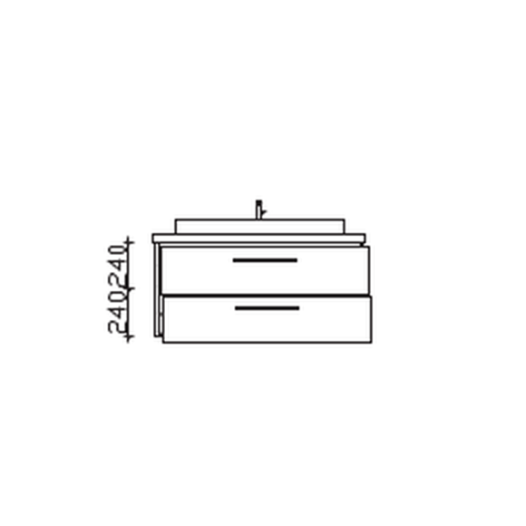 Pelipal Serie 9025 Waschtischunterschrank mit 2 Auszügen, inkl. Waschtischplatte, 108 cm