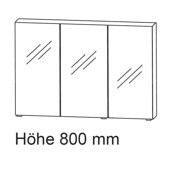 Puris Kera Plan Spiegelschrank, tiefenvariabel, 100 cm