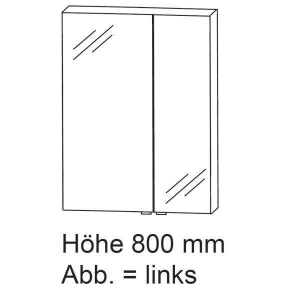 Puris Kera Plan Spiegelschrank, tiefenvariabel, 60 cm