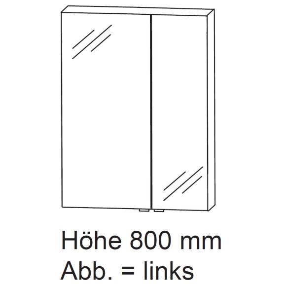 Puris Kera Plan Spiegelschrank, tiefenvariabel, 60 cm