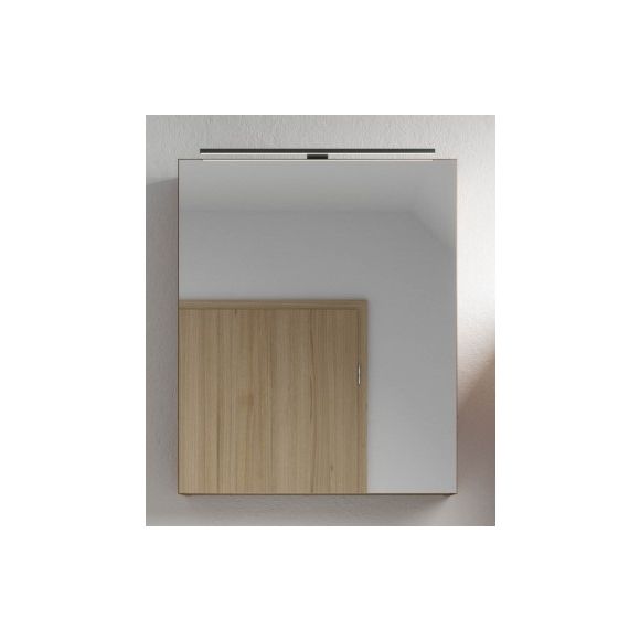 Nobilia Schnell-Lieferprogramm Spiegelschrank mit LED Aufsatzleuchte, Alpinweiß Hochglanz, 60 cm