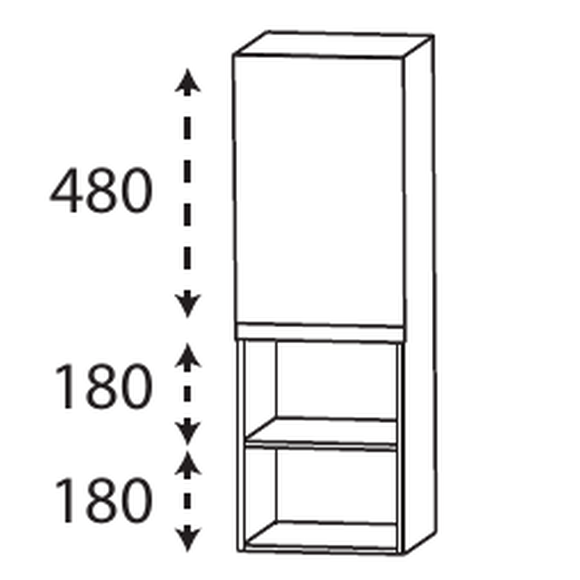 Puris c!puro Highboard mit offenem Fach, 30 cm