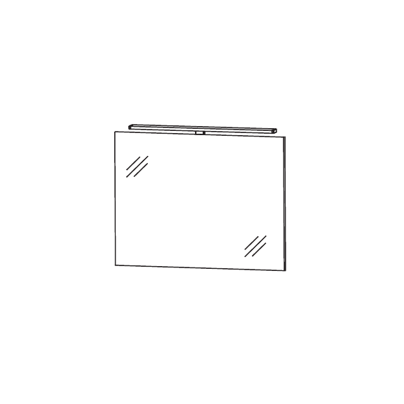 Puris Beimöbel Flächenspiegel mit Aufbauleuchte, 70 cm