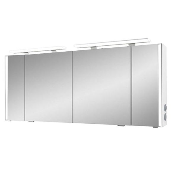 Pelipal Neutrale Spiegelschränke S26 mit seitlichem Lichtprofil und Aufsatzleuchte, 180 cm