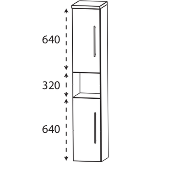 Puris Star Line Hochschrank mit offenem Fach, 30 cm