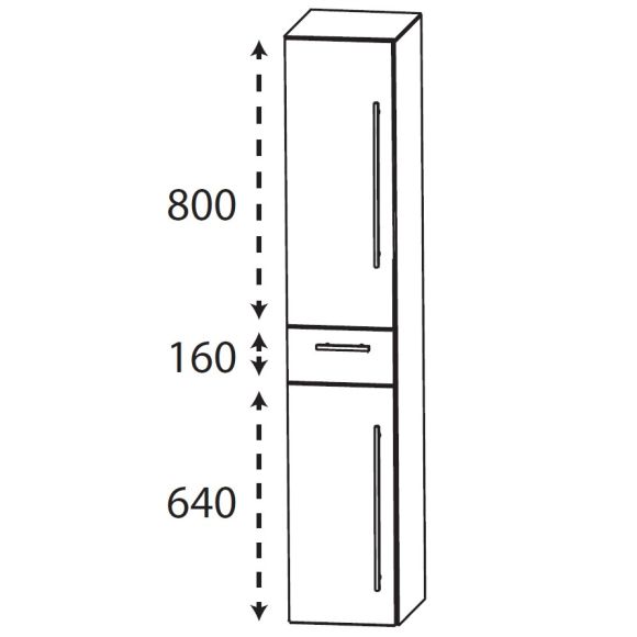 Puris Kera Plan Hochschrank, Tiefe Maßvariabel, 30 cm