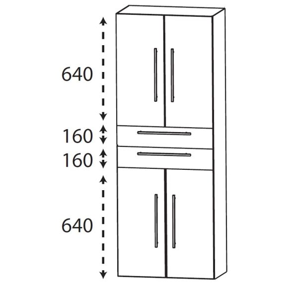 Puris Kera Plan Hochschrank, Tiefe Maßvariabel, 60 cm