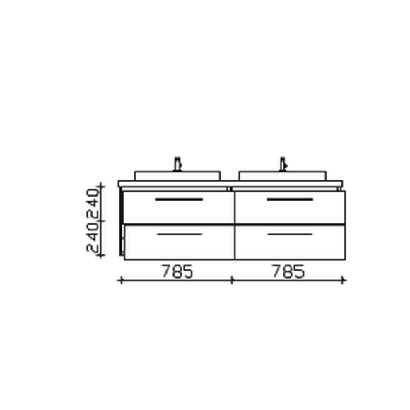 Pelipal Serie 9025 Waschtischunterschrank mit 4 Auszügen, 159 cm