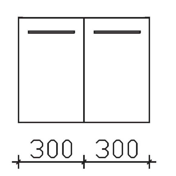 Pelipal Serie 9005 Waschtischunterschrank, 2 Drehtüren, 60 cm