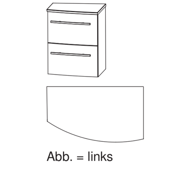 Puris Crescendo Unterschrank mit Glas-Ablageplatte in Optiwhite matt, 40 cm