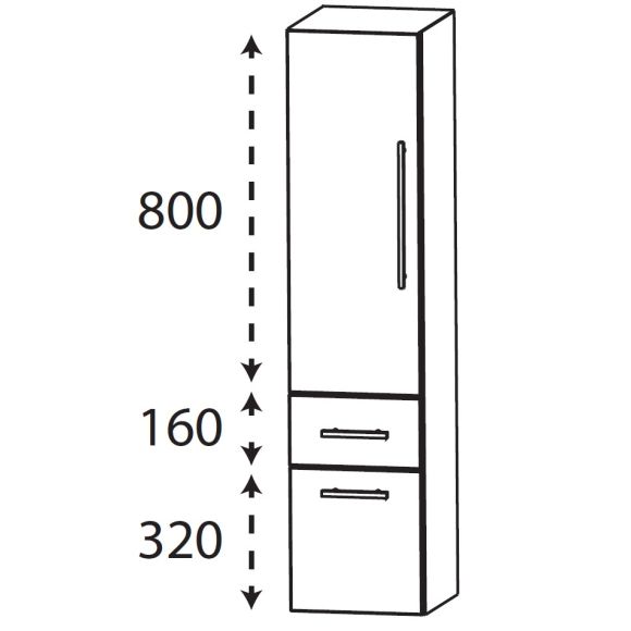 Puris Kera Plan Mittelschrank, 30 cm