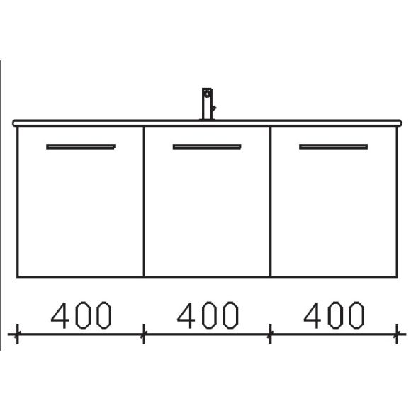 Pelipal Serie 9005 Duravit ME by Starck-SET, Waschtisch mit Unterschrank, 123 cm