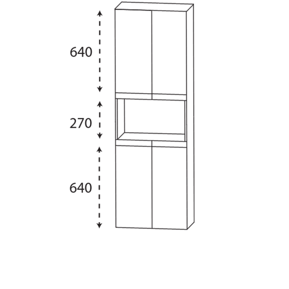 Puris c!puro Hochschrank, 60 cm