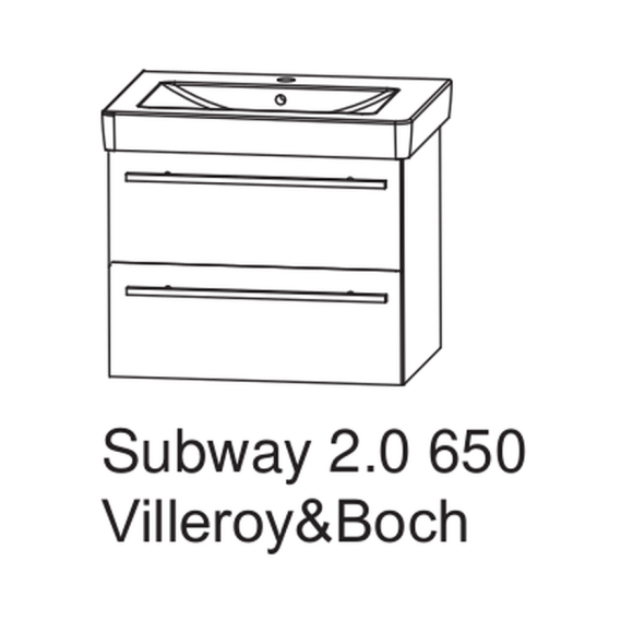Puris Kera Plan Set Waschtisch von Villeroy & Boch mit Waschtischunterschrank, 60 cm