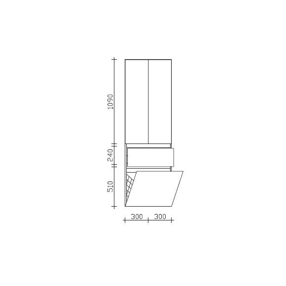 Pelipal PCON Hochschrank - Grifflos 60 cm, mit Wäschekippe