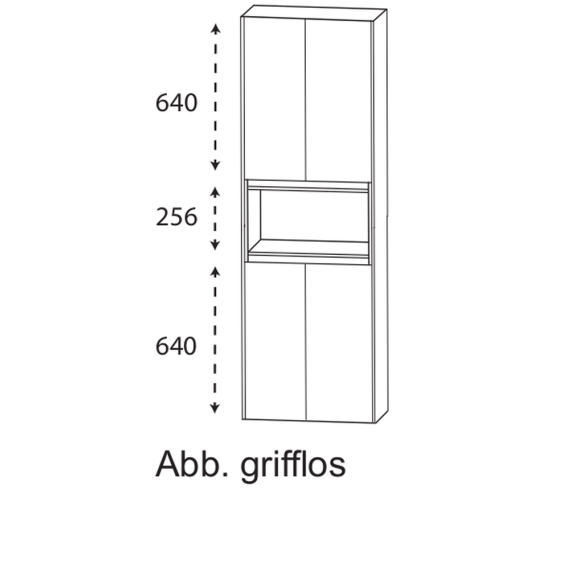 Puris Unique Hochschrank mit 1 offenem Fach, 62 cm