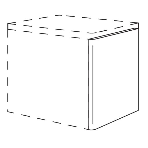 Nobilia LINE-N Runde Abschlusswange, 2,5 cm stark