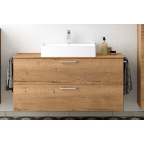 Nobilia Schnell-Lieferprogramm  Aufsatzwaschtisch mit Unterschrank, Eiche Sierra, 120 cm