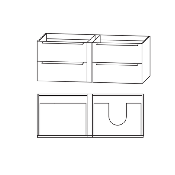 Puris Modern Life Waschtischunterschrank für Einzelwaschtisch-Lösung, Ablage links, 126 cm 