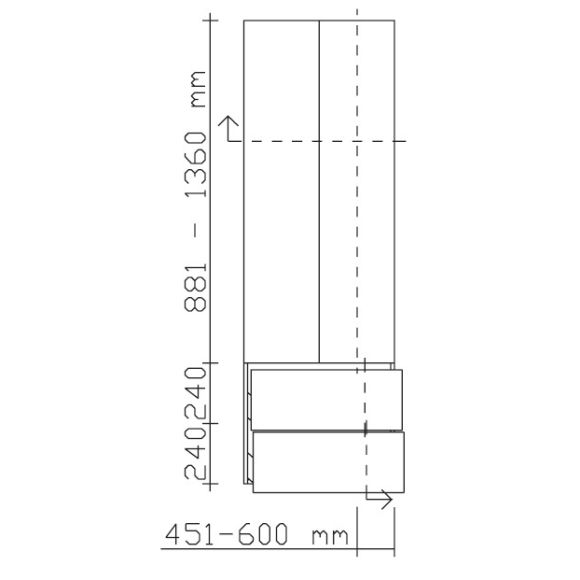 Pelipal PCON Hochschrank, 45,1-60 cm 